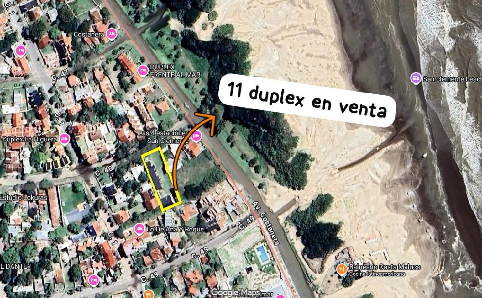 VENTA EN LA COSTA: COMPLEJO TURISTICO, 11 DUPLEX. ALTA RENTA, OPORTUNIDAD DE INVERSION